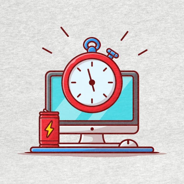 Time Work Cartoon Vector Icon Illustration by Catalyst Labs